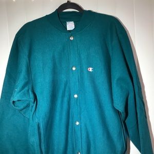 VINTAGE Champion button up varsity sweater